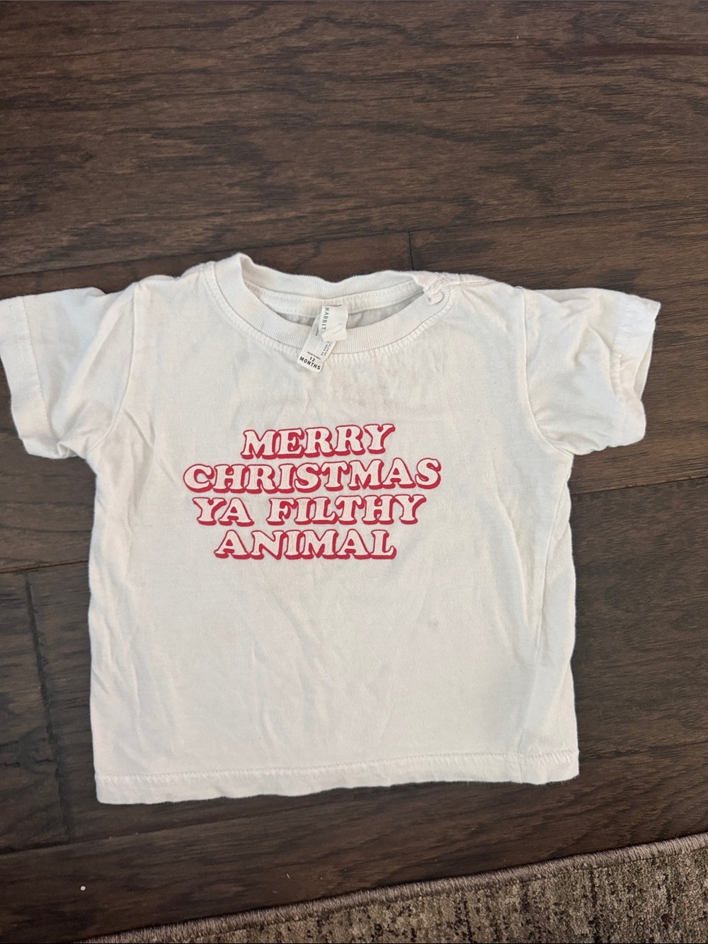 Charlie southern White Holiday Tee with Red 'Merry Christmas Ya Filthy Animal'